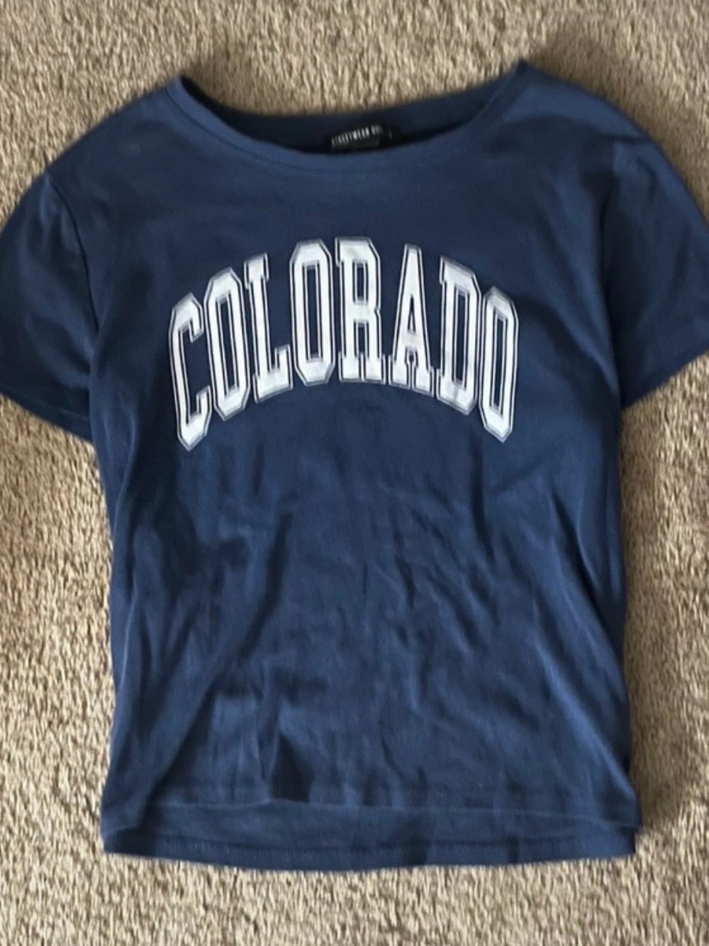 Charlotte Russe Navy Blue 'Colorado' Short Sleeve Tee